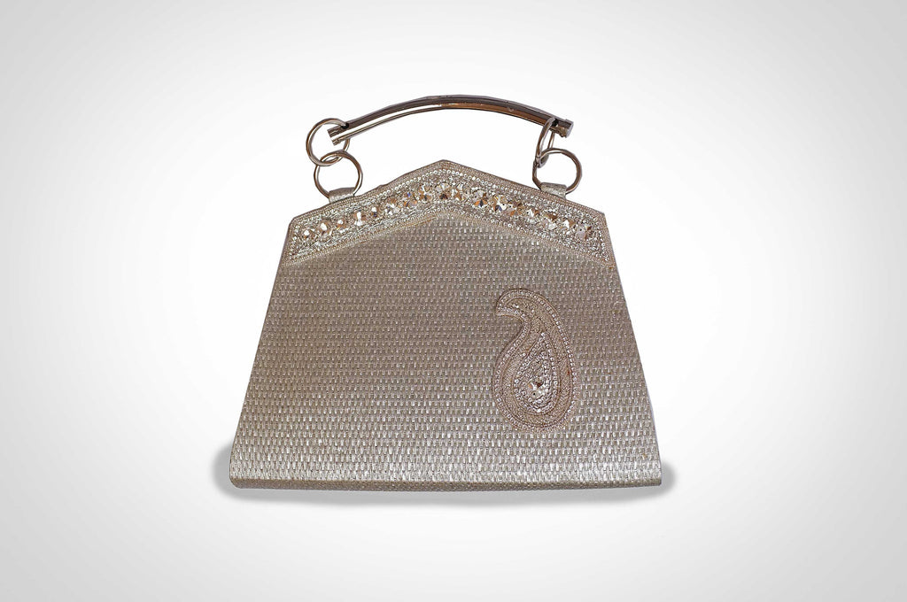 Silver woven bag