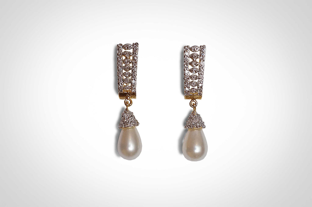 Rectangular Pearl drop earrings