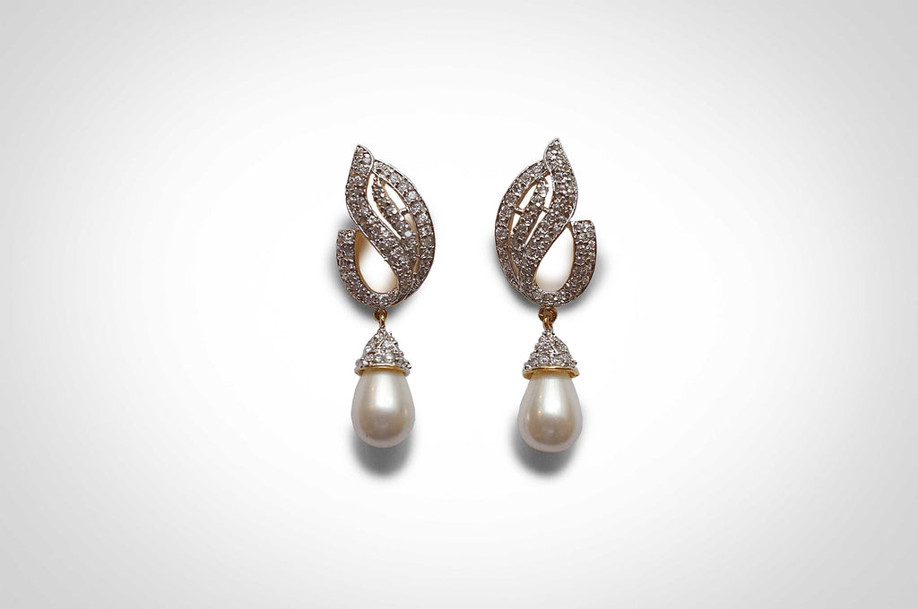 Swirl Pearl drop earrings